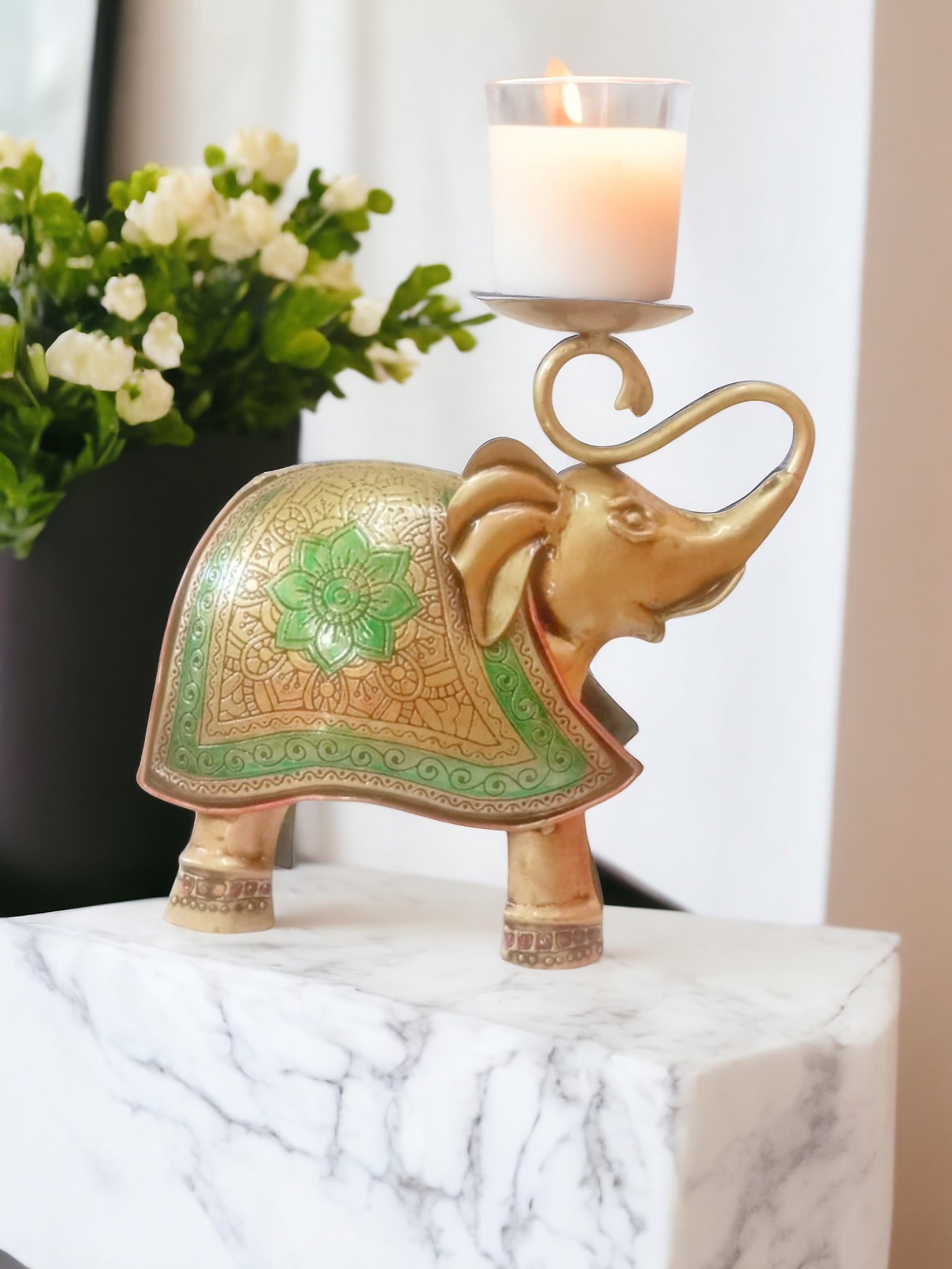 Majestic Elephant Tea Light Candle Holder thumbnail 3