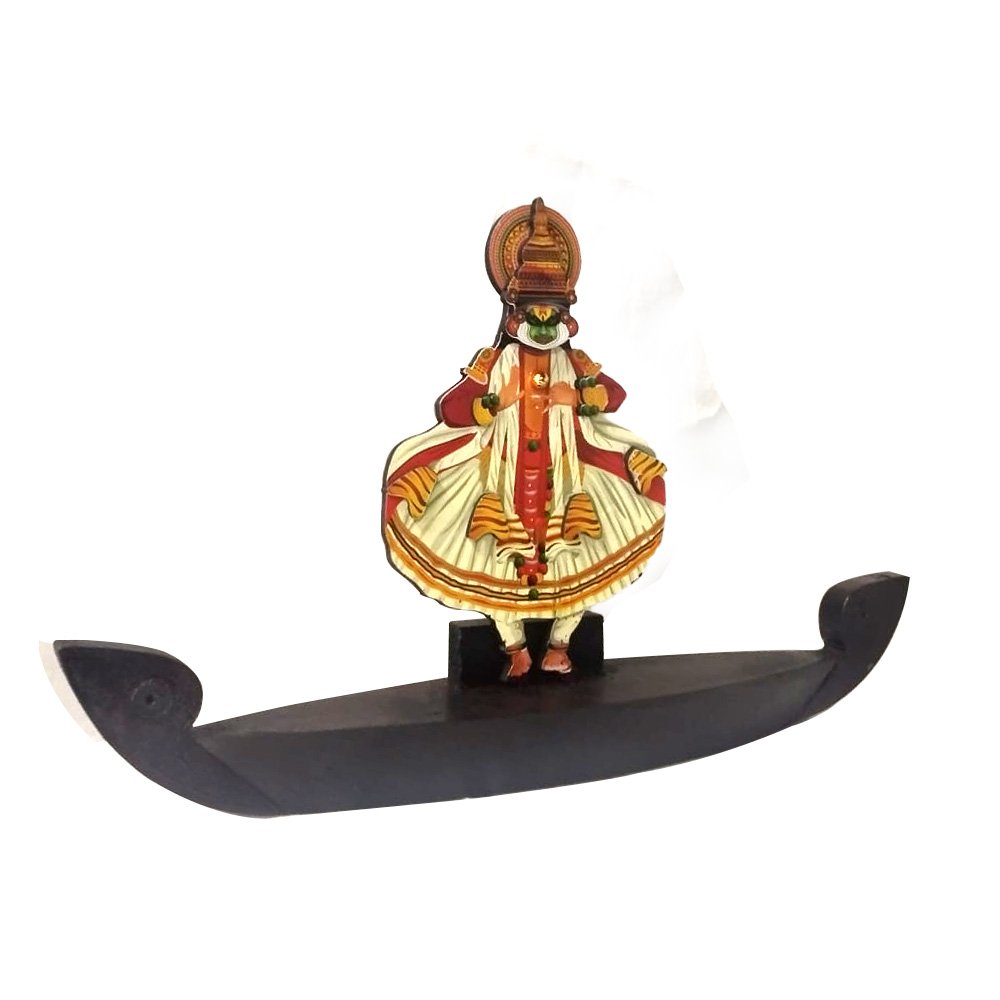 Dancing Kathakali on Boat Souvenir in 2D Wooden Cutout Souvenir for Decor & Gifting thumbnail 3