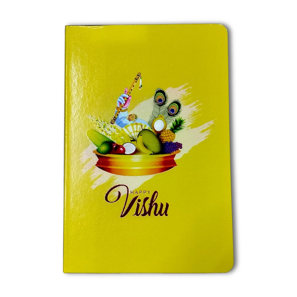 Happy Vishu Greetings Hardbound Journals A5 size for Souvenir Gifting (White) thumbnail 1