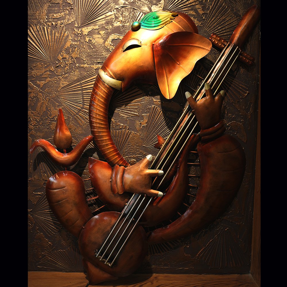 Metal Ganesha Wall Decoration with Backlit LED Light thumbnail 3