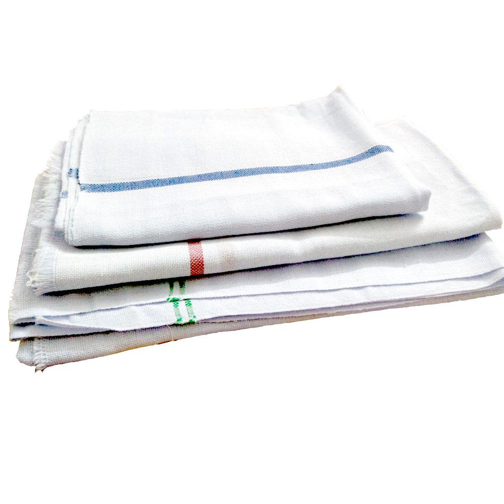 Traditional Plain Soft Cotton Kerala Bath Towel Thorthu Edge Stitched for Bathroom & Multipurpose Use (Set of 4 Pieces)