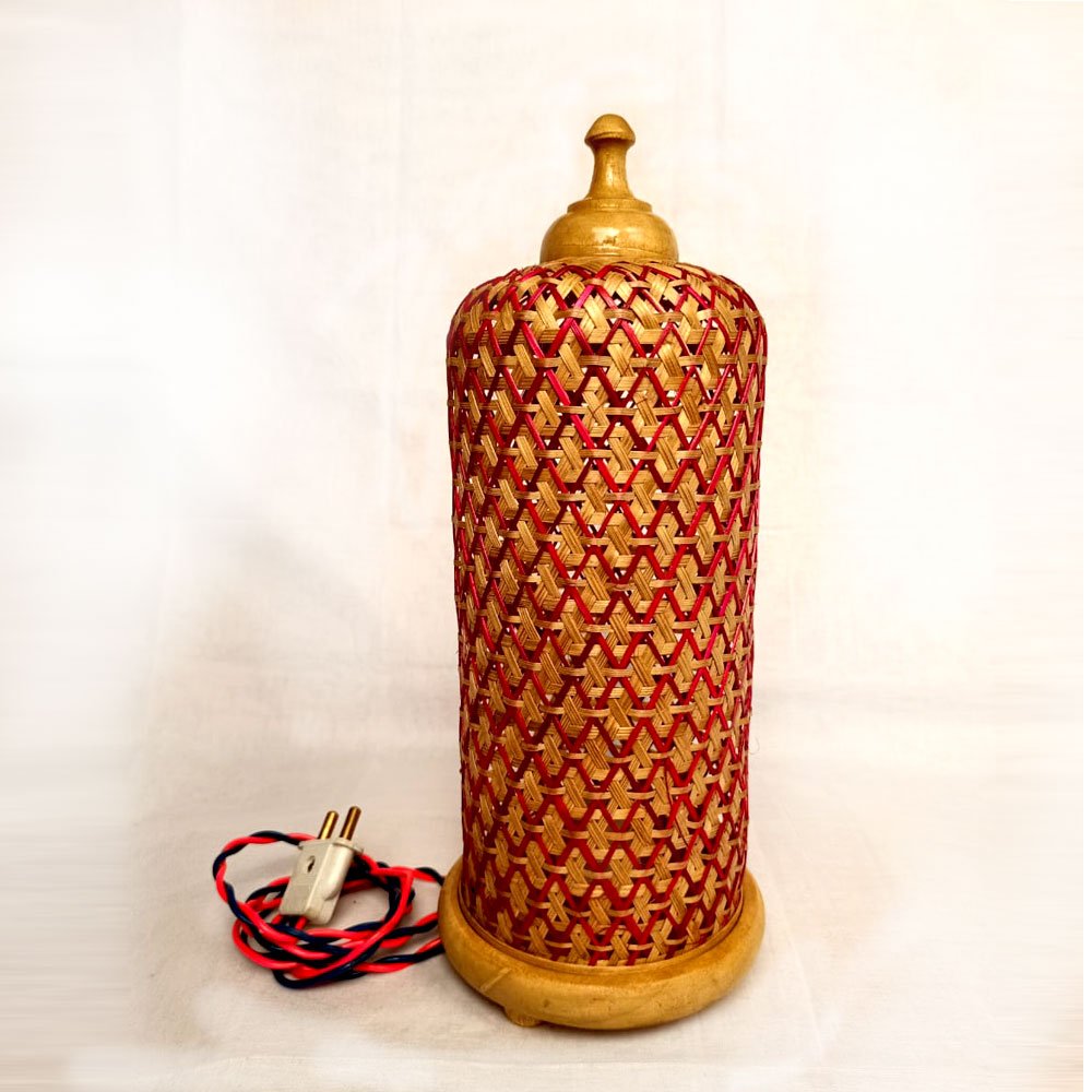 Bamboo Crafted Table Desktop Light Lamp for Home Decor thumbnail 3