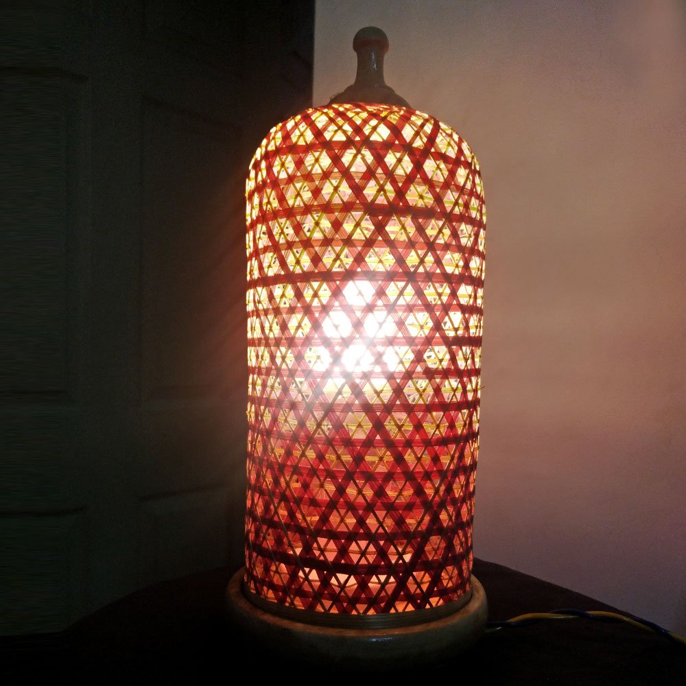 Bamboo Crafted Table Desktop Light Lamp for Home Decor thumbnail 1