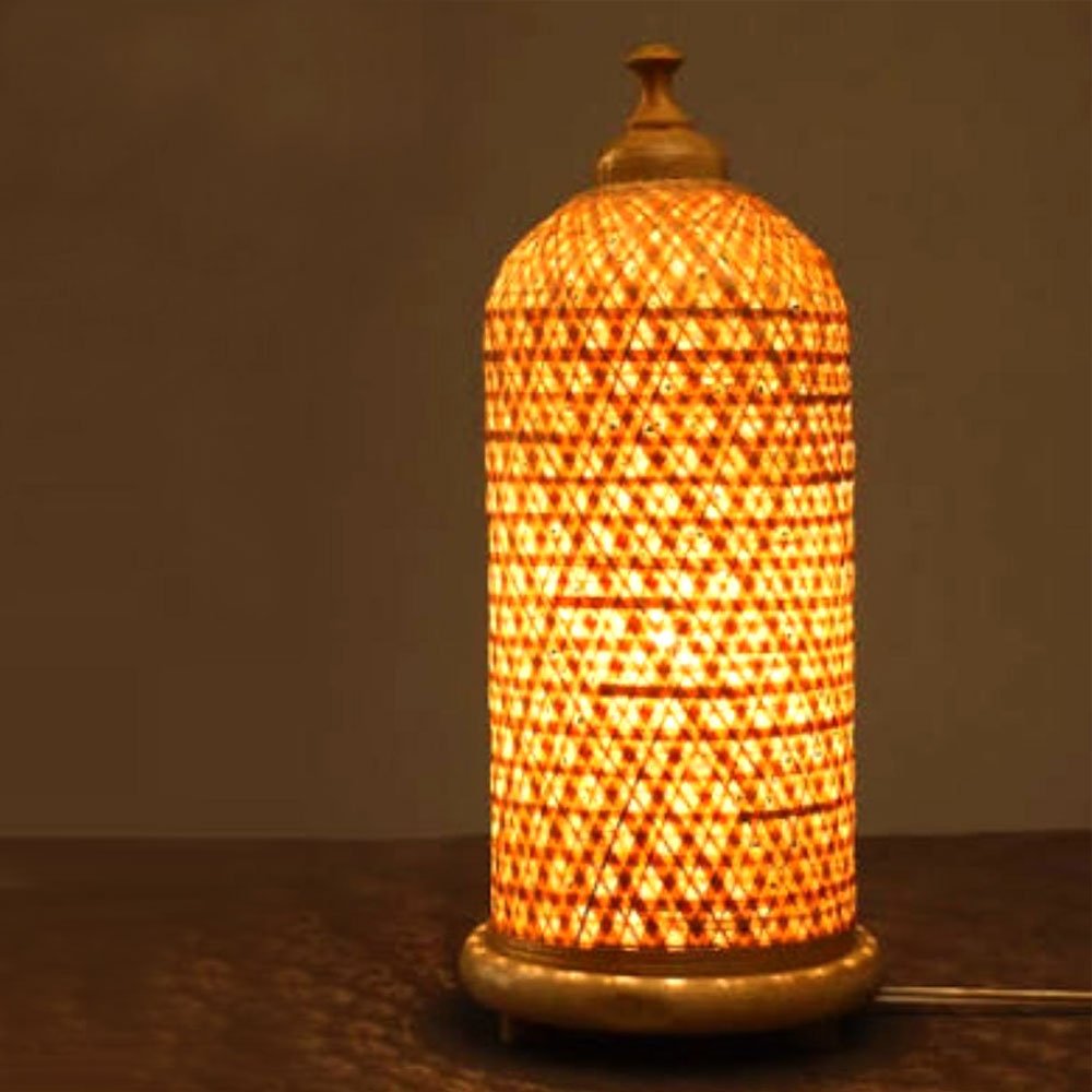 Bamboo Crafted Table Desktop Light Lamp for Home Decor