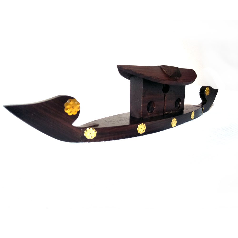 Rosewood crafted Kerala house boat miniature for decor and gifting thumbnail 1