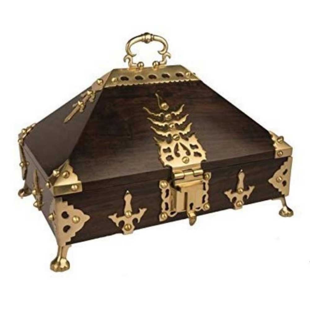 Rosewood Crafted Nettur Petti Traditional Jewellery Box with Intricate Patterns thumbnail 1