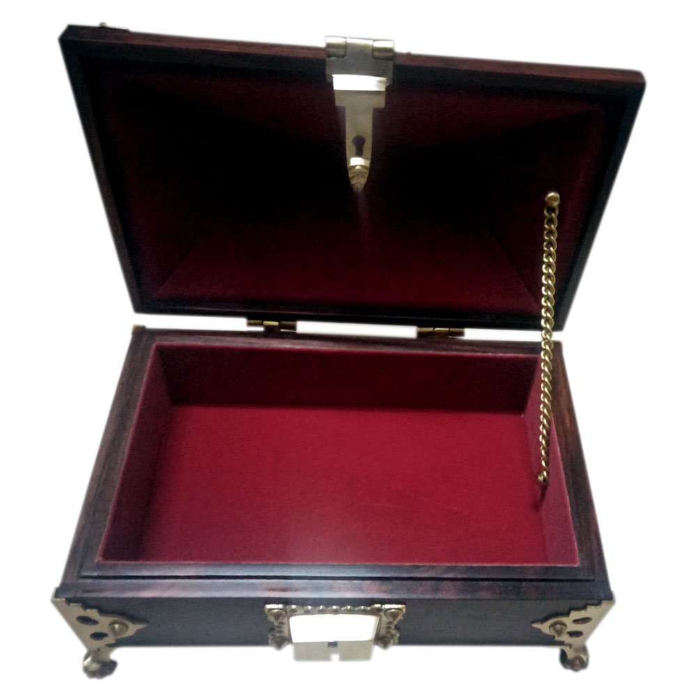 Rosewood Crafted Nettur Petti Traditional Jewellery Box with Intricate Patterns thumbnail 3