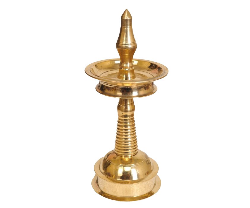 Traditional Lamp Nilavilaku Metal Diya for Pooja & Decor thumbnail 1
