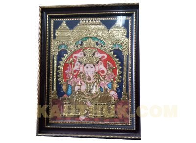 Pancha Mukha Ganapathy in Tanjore Artwork