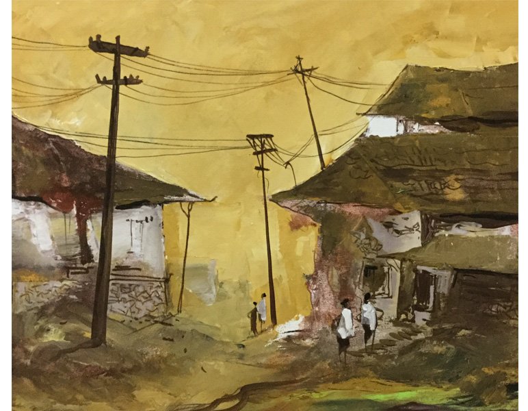 Streetscape Acrylic Painting for Home Decor