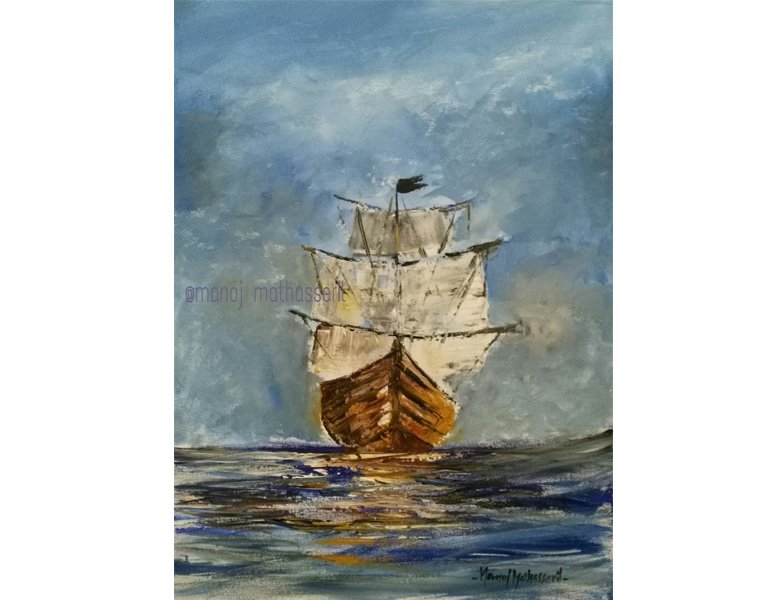 Sail Acrylic on Canvas Painting for Wall Decor