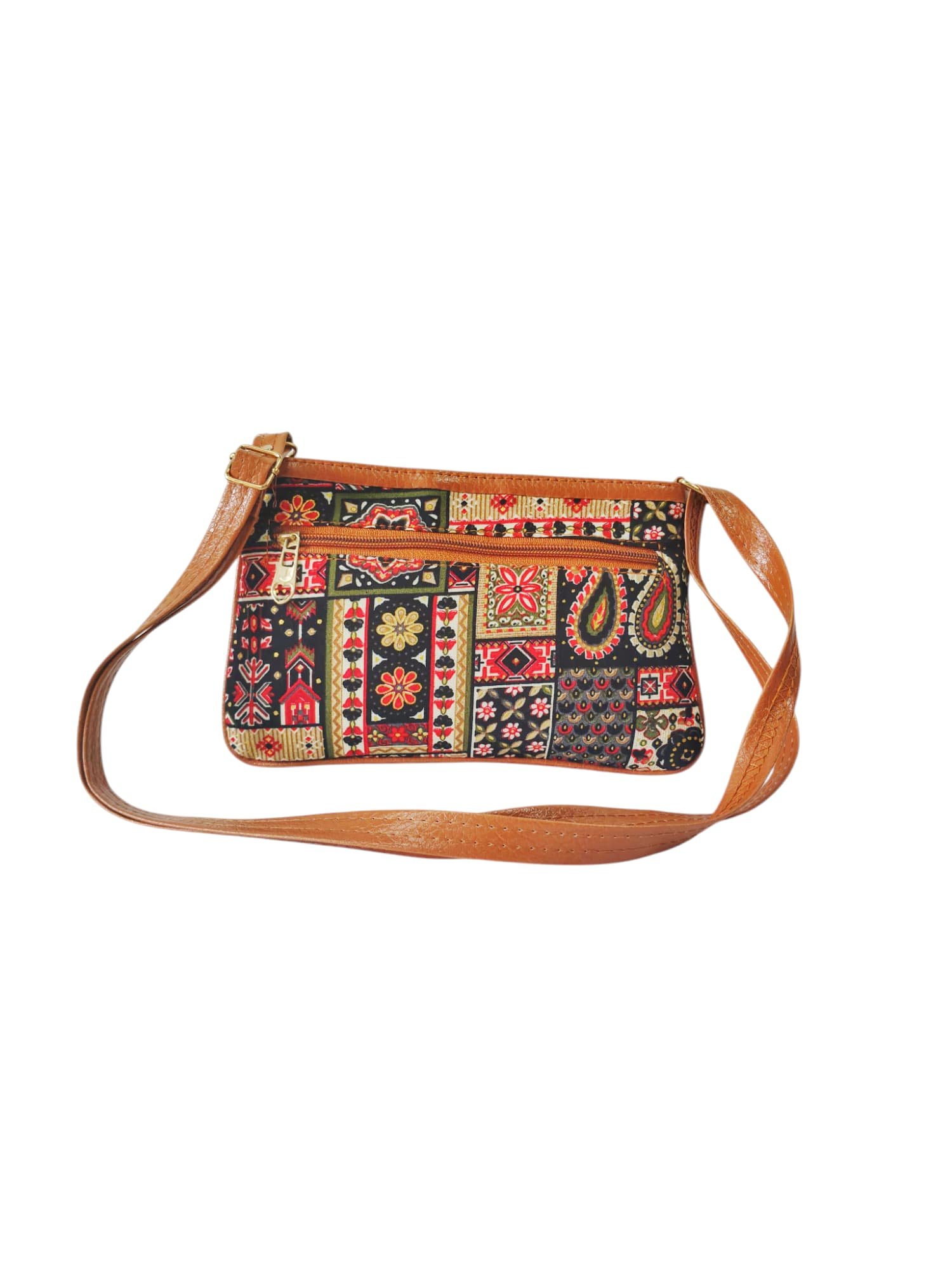 Handmade Multi Colour Printed Crossbody Sling Bag