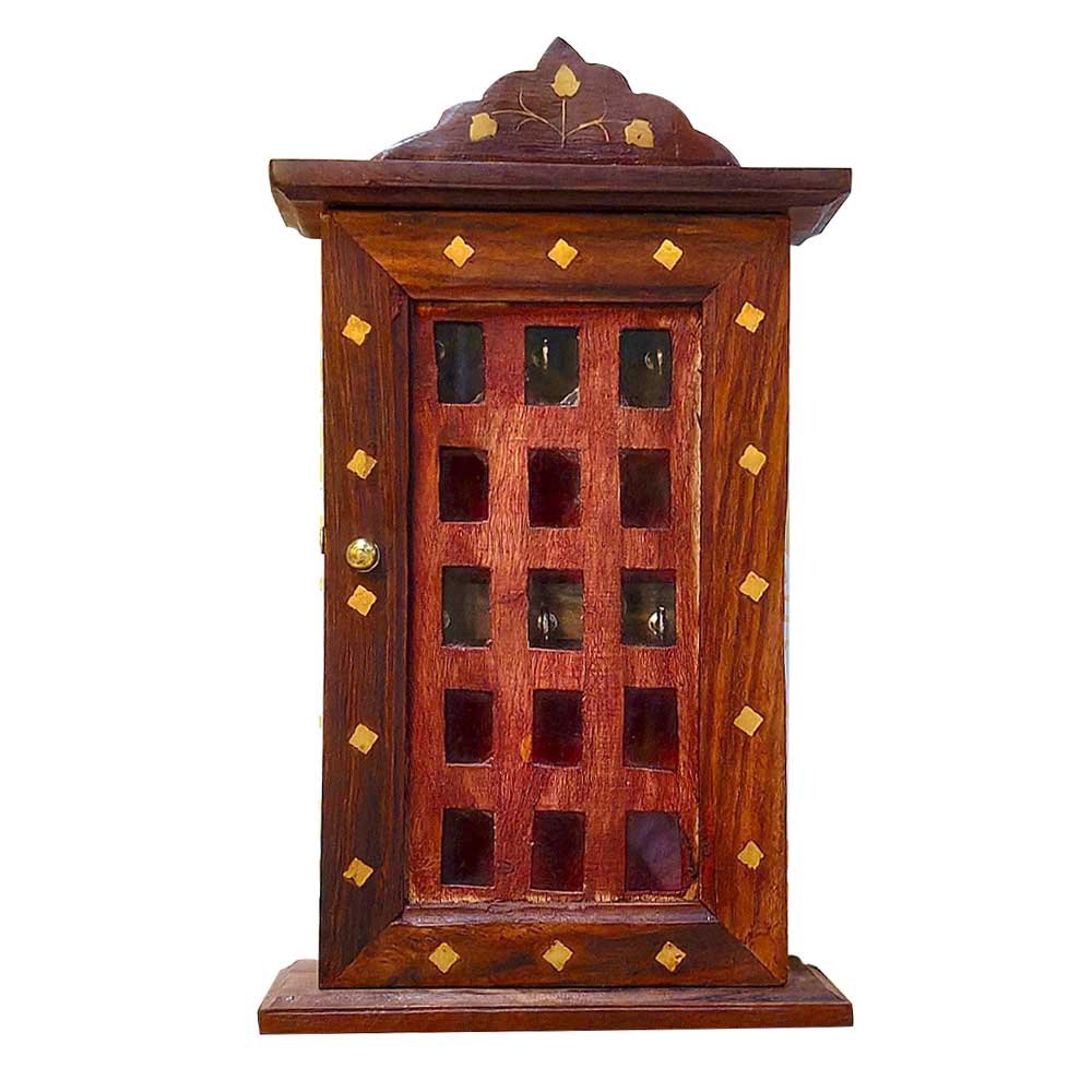 Decorative Almirah Shaped Wooden Key Holder – A Charm of Tradition and Functionality thumbnail 1