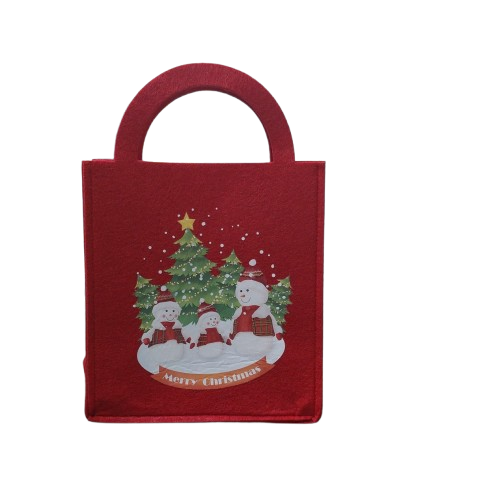 Christmas Treat Bag With Snow Man Picture