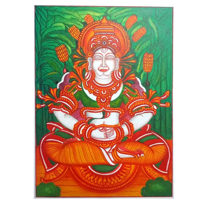 Kadalivana Hanuman Kerala Mural Painting Original Art for Professional Success
