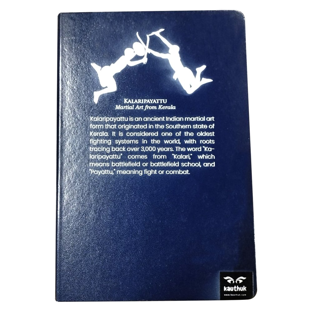 Kalaripayattu Theme Hardbound Journals A5 size for Souvenir Gifting (Navy Blue Cover) thumbnail 1