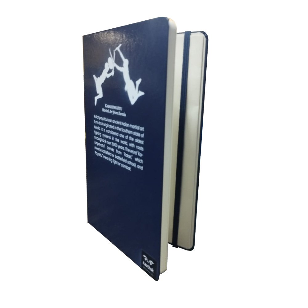 Kalaripayattu Theme Hardbound Journals A5 size for Souvenir Gifting (Navy Blue Cover) thumbnail 4