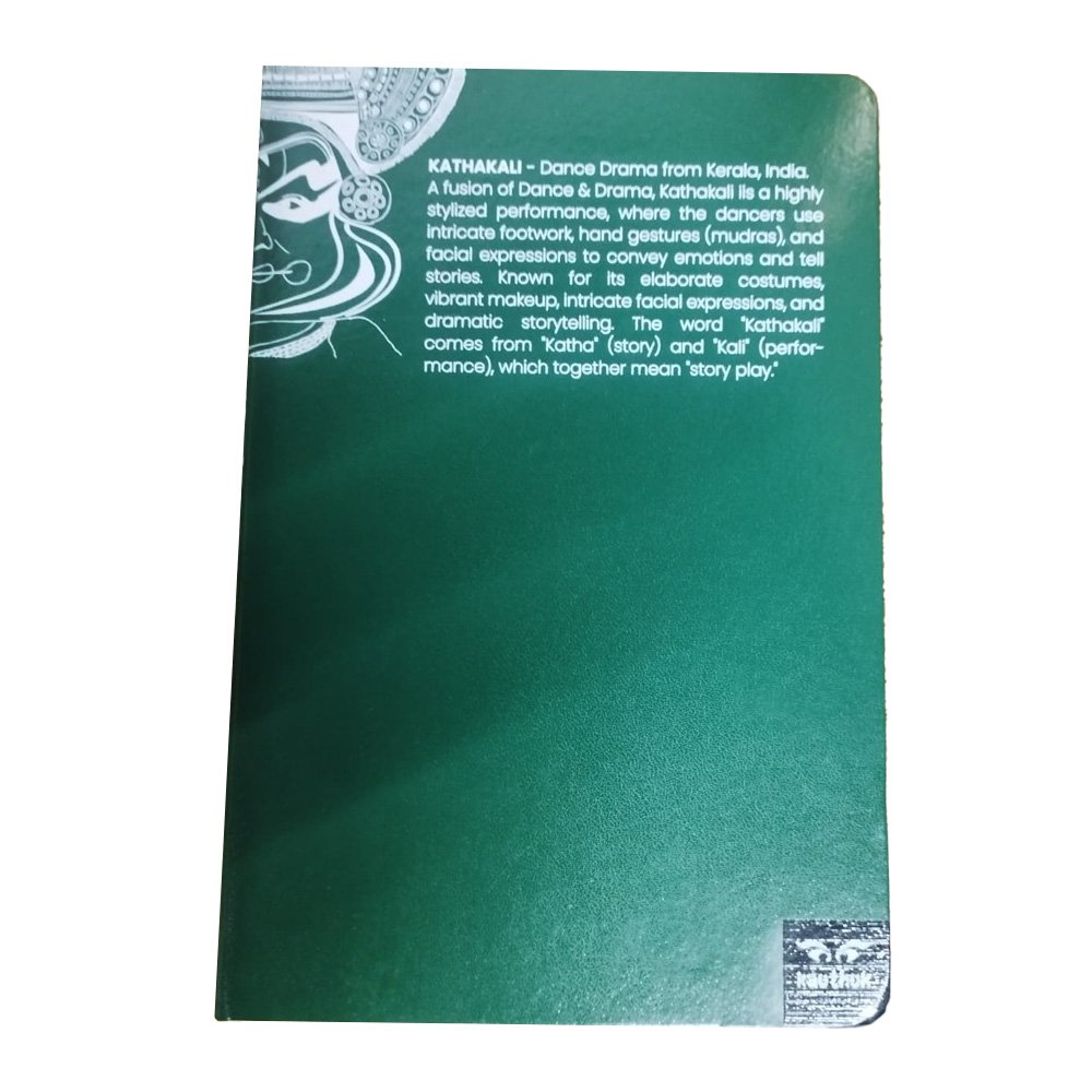 Kathakali Theme Hardbound Journals A5 size for Souvenir Gifting (Green Cover) thumbnail 1