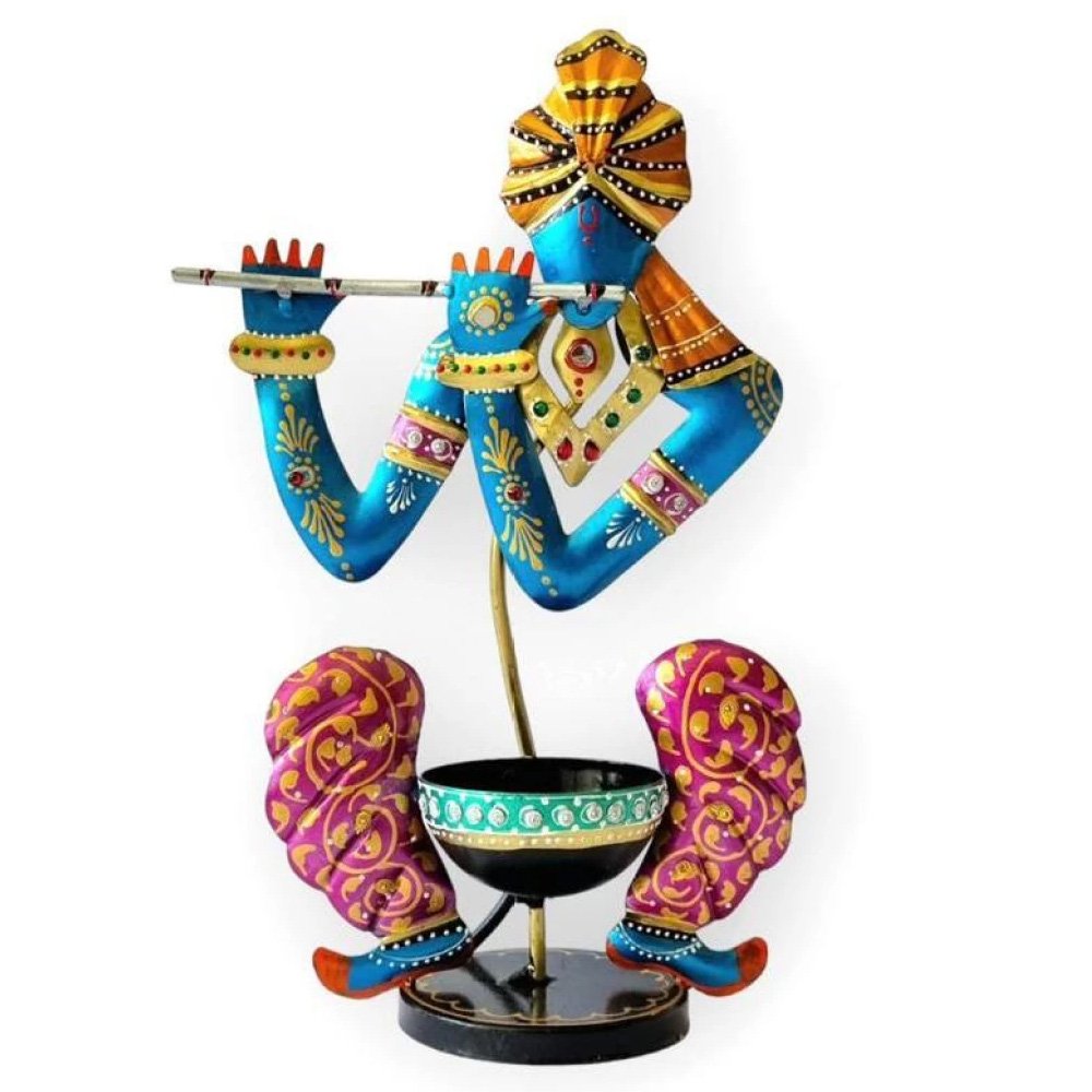 Krishna Metal Tea Light Candle Holder thumbnail 1