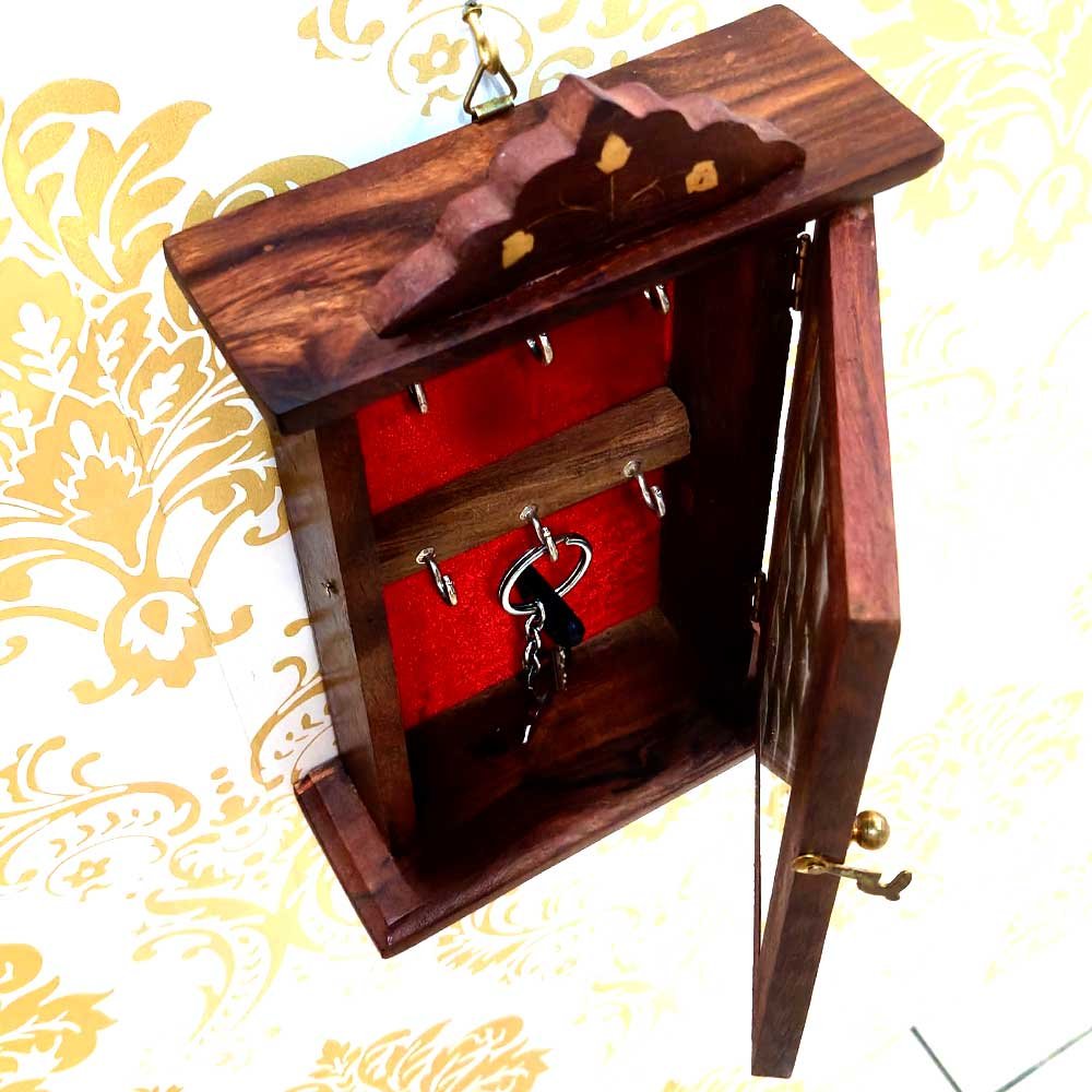 Decorative Almirah Shaped Wooden Key Holder – A Charm of Tradition and Functionality thumbnail 3