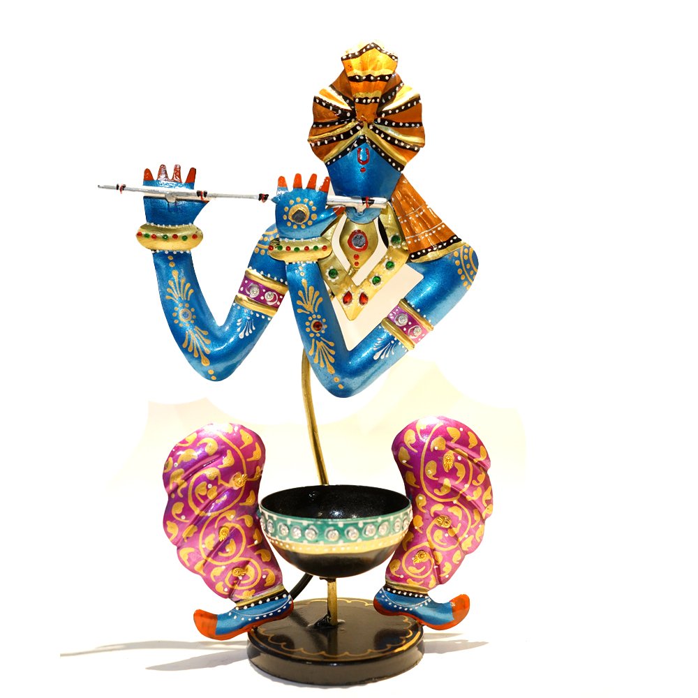 Krishna Metal Tea Light Candle Holder thumbnail 3