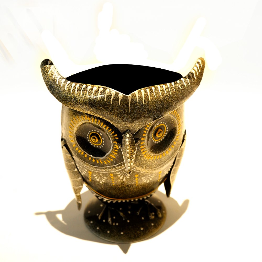 Multicolored Iron Painted Owl Pen Stand thumbnail 4