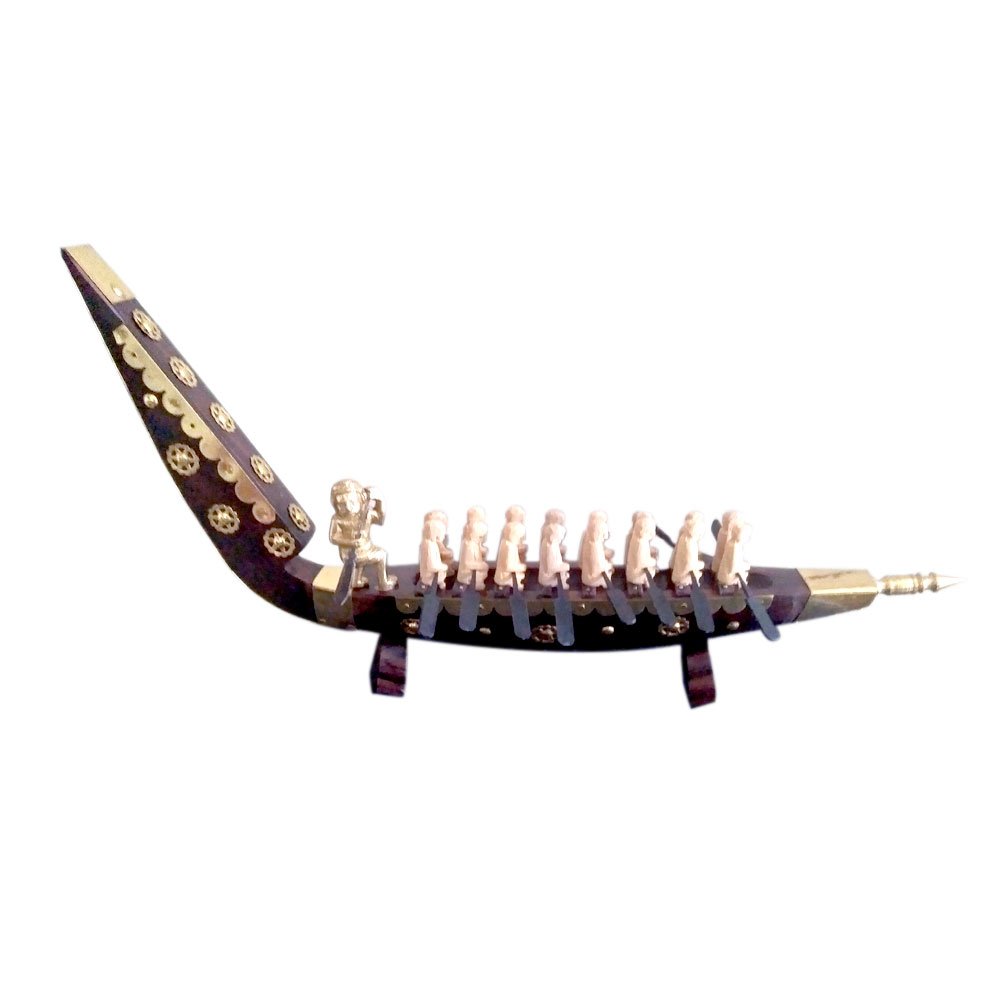 Rosewood & Brass Crafted Model of Kerala Snake Boat Chundan Vallam for Decor/Gifting thumbnail 1