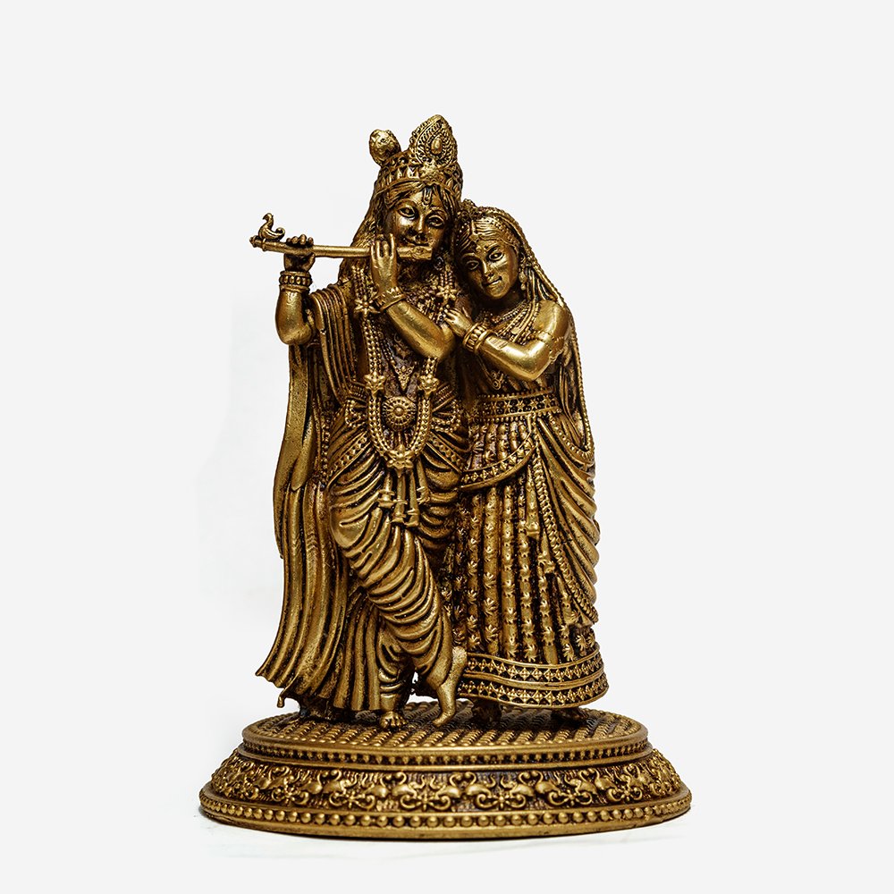 Radha Krishna crafted in Brass for Puja & Gifting thumbnail 1