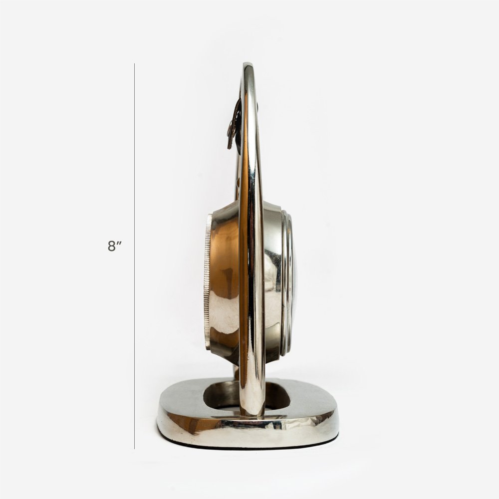 Stylish Metal Table Clock Silver Colour for Decor & Gifting