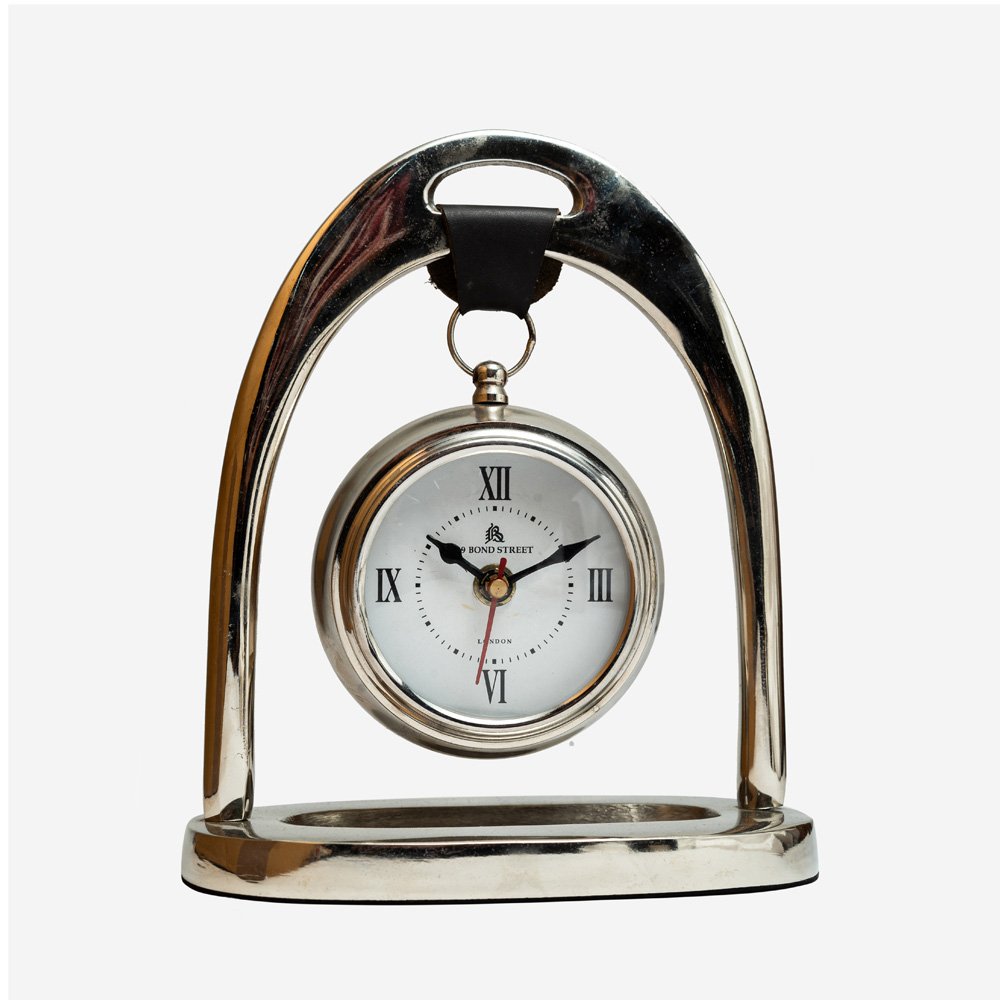 Stylish Metal Table Clock Silver Colour for Decor & Gifting thumbnail 1