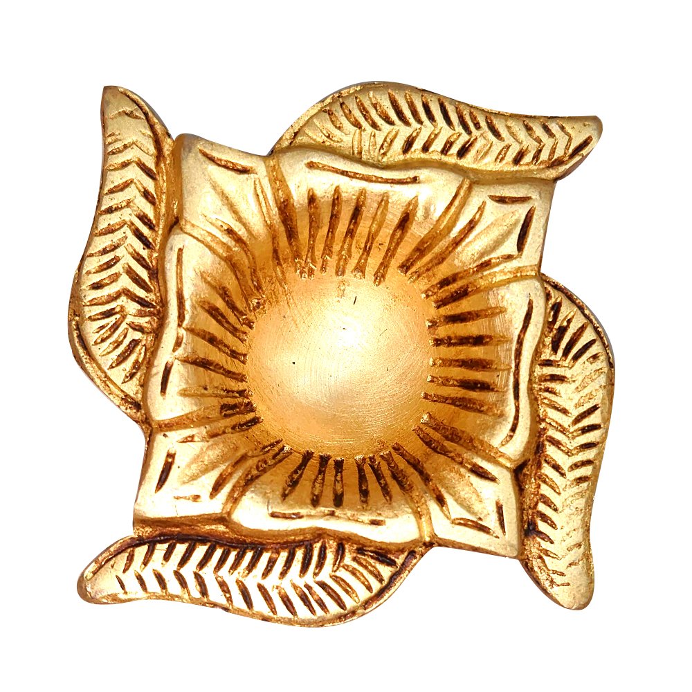 Brass Metal Crafted Swastik Design Oil Lamp for Home Decor and Pooja – Symbol of Blessings